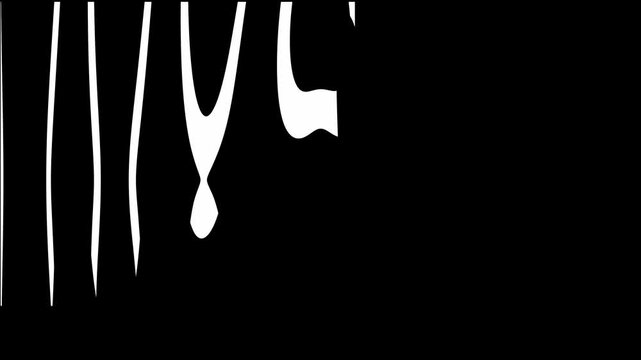 Abstract white pillar shapes expanding to form a complex circular geometric pattern