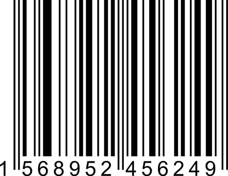 Black barcode with numbers on a white background for scanning of goods, cash register accounting