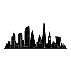 Fototapeta premium London city skyline silhouette with iconic landmarks