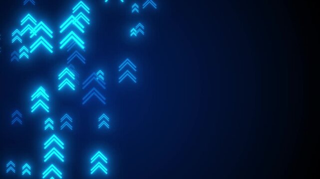abstract blue background with glowing arrow shapes up , futuristic ai technology.