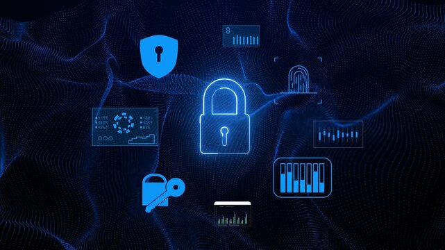 AI cybersecurity safeguards systems with encryption, access control, and AI secure data flow. Futuristic cyber security featuring AI digital shield, zero trust and AI threat detection system.