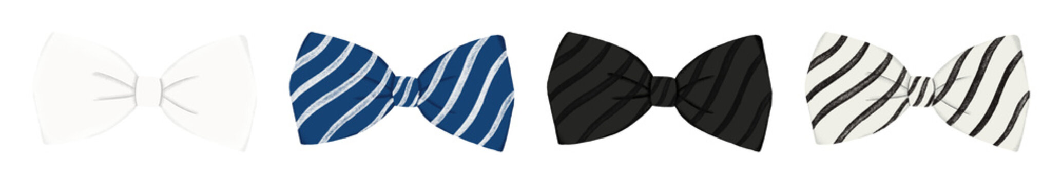 PNG Elegant bow tie collection illustration on transparent background