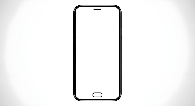 blank modern smartphone mockup on neutral gradient background for app design