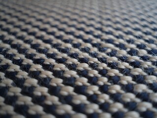 Obraz premium Close-up shot captures the intricate pattern and texture of tightly woven fabric, displaying a repeating checkered design.