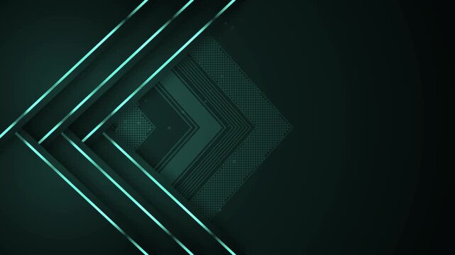 Geometric chevron background with lines animation, Dark geometric background with layered chevrons and thin lines