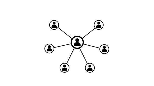 Molecular structure connection animation representing science chemistry research innovation and technology network concept in clean outline motion style.