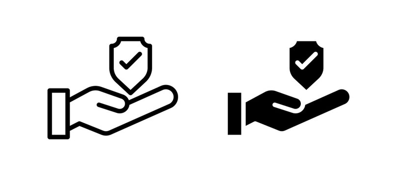 Policyholder icon in black color for website or app.