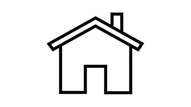 Simple house home icon animation representing real estate property residence housing investment and residential building concept.