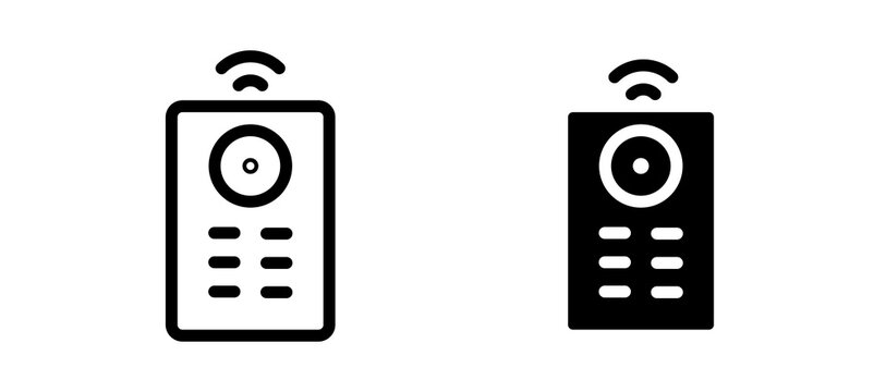 Remote control icon in black color for website or app.