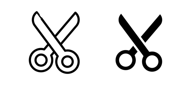 Scissors icon in black color for website or app.