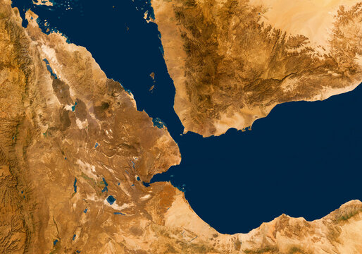 Bab al-Mandab Strait, Gulf of Aden, Red Sea, Arabian Peninsula, Djibouti, Eritrea 