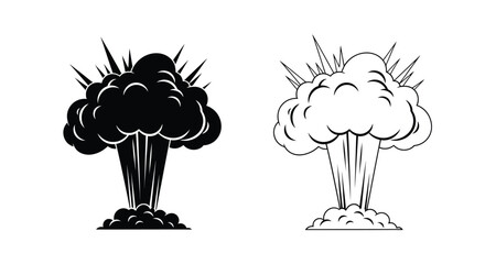 Two contrasting explosion designs one dark and one light silhouette © MDHANZALA