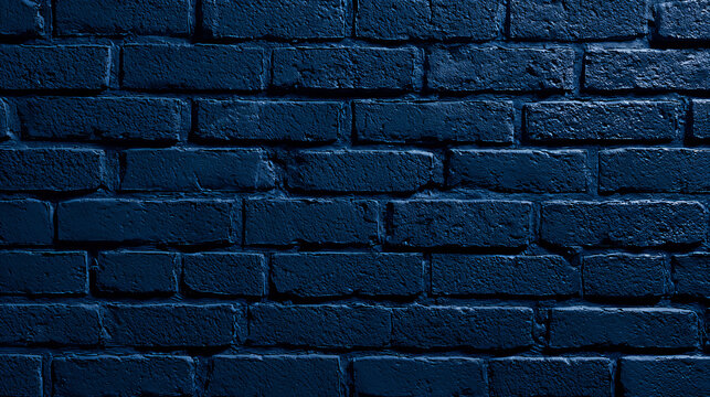 Dark blue brick wall texture seamless urban background