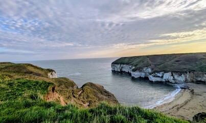 Naklejka premium Flamborough Head Cliffs and Caves East Yorkshire 