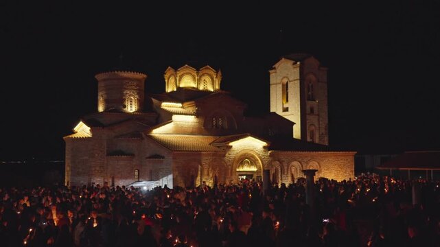 Plaosnik Ohrid Church of Saints Clement Easter Mass Celebration