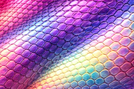 Textura de piel de reptil o serpiente de colores vivos y brillantes, rosa, azul, amarillo&hellip;