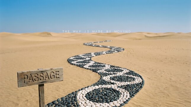 190 Minimal View of Winding Path in Desert