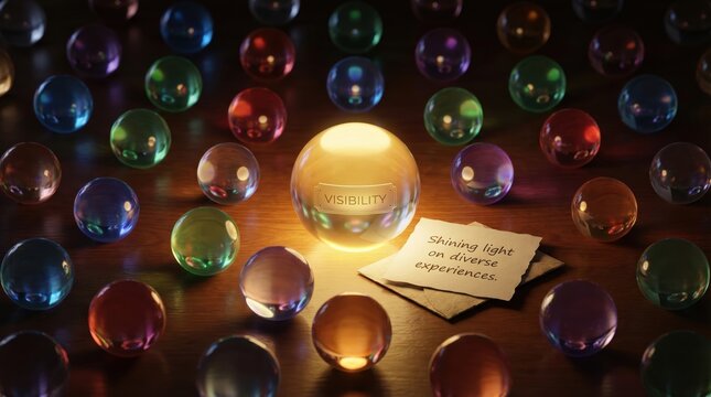 Structured Arrangement of Glowing Orbs with Visibility Focus s1 2K