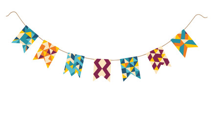 Obraz premium Colorful decorative pennant banner hanging for celebration or party