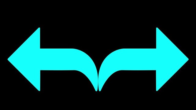 Flat Curved Arrow Navigation Icons with Direction Flow and Minimal UI Design on Clean Background .4k Animation Video