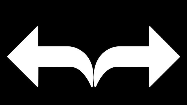Flat Curved Arrow Navigation Icons with Direction Flow and Minimal UI Design on Clean Background .4k Animation Video