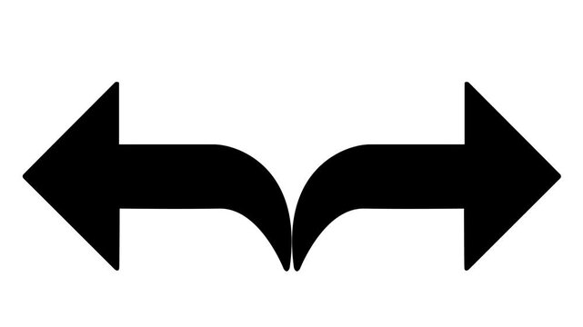 Flat Curved Arrow Navigation Icons with Direction Flow and Minimal UI Design on Clean Background .4k Animation Video