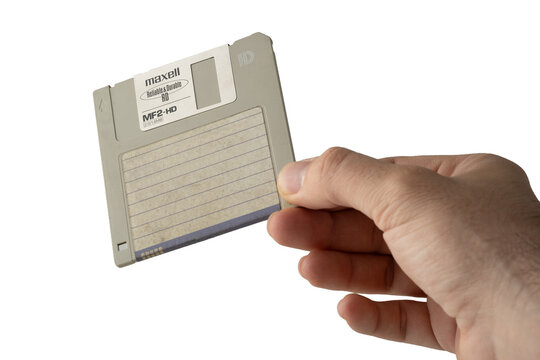 Maxell 1.6 MB Old School Floppy Disk Isolated PNG..