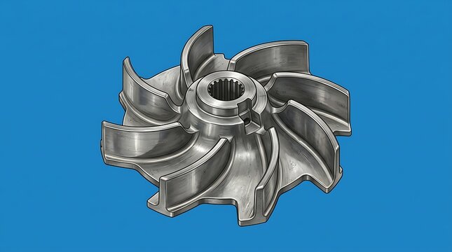 Highquality metal impeller turbine blade component used in mechanical engineering and industrial machinery applications