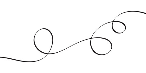 Obraz premium Swoosh, swash underline stroke set. Abstract wavy thin line. Squiggle elements. Vector isolated illustration in eps 10.