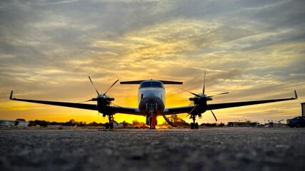 Sunset behind the King Air.jpeg © ConnieLou