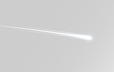 Fototapeta premium Falling star or meteor effect with glowing head and long trail png