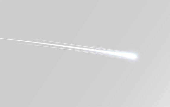 Falling star or meteor effect with glowing head and long trail png