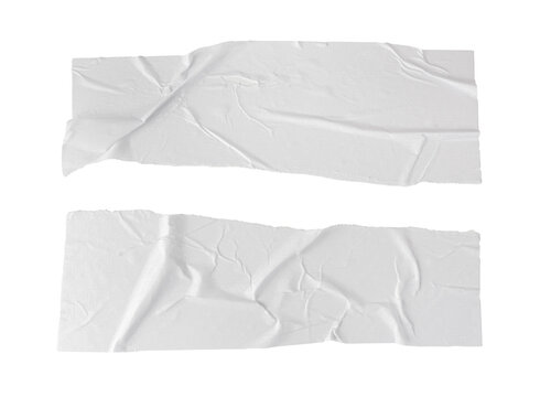 White crumpled paper background, blank wrinkled sheet