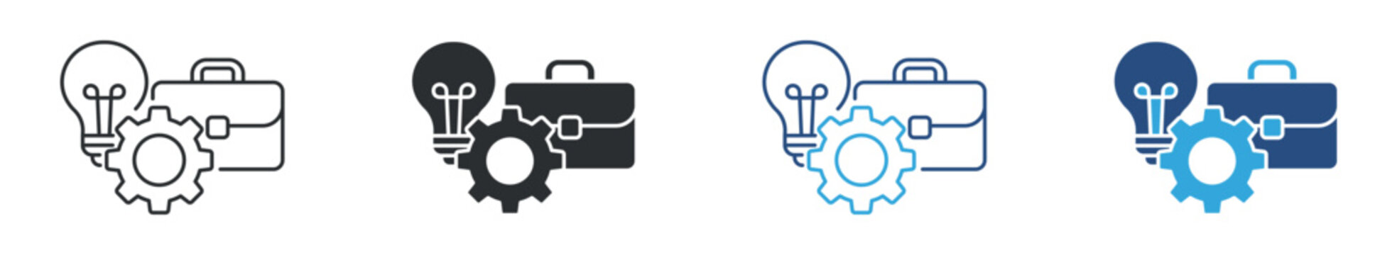 Business Strategy Icon, Innovation and Planning Symbol, Startup Development and Workflow Process Vector Illustration