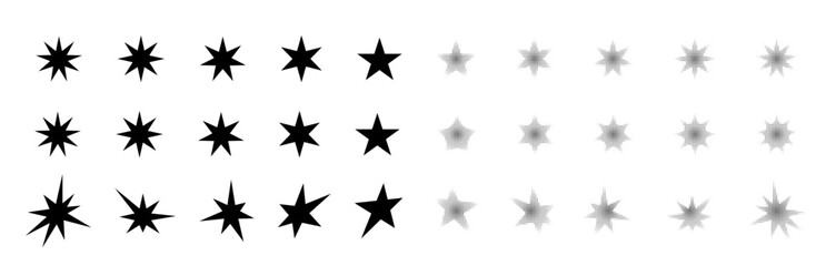 Obraz premium Halftone dot sparkle, stipple y2k star