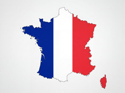 Carte de la France en style moderne avec repr&eacute;sentation g&eacute;ographique contemporaine et design cartographique