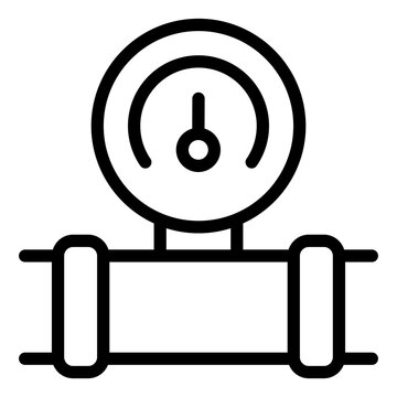 meter outline icon. pressure gauge. flow monitoring. gas pipe