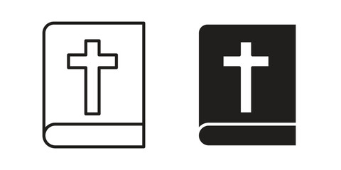Obraz premium Bible icon pack on white background. logotype graphic design