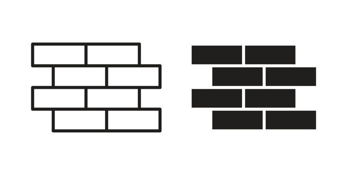 Bricks icon pack on white background. logotype graphic design