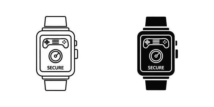 Secure smartwatches featuring game controller interfaces on their screens