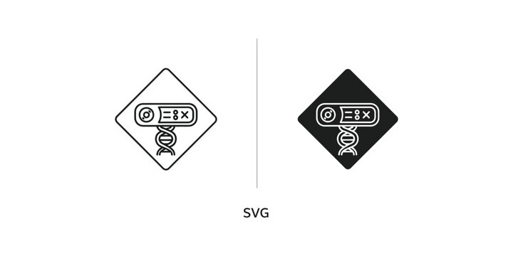 Comparison of a genetic sequencer icon in different color schemes
