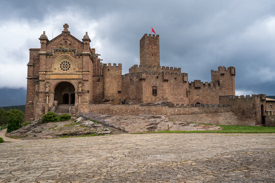 anoramic View of Javier Castle and the Basilica, Navarre, Spain