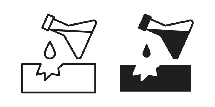 Corrosive substance icon pack on white background. logotype graphic design