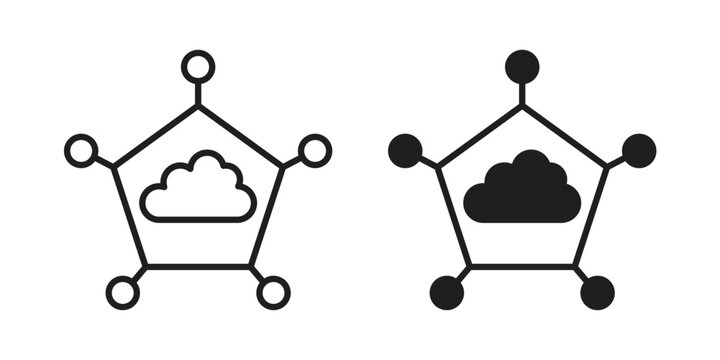 edge computing icon pack on white background. logotype graphic design