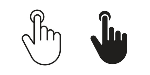 Fototapeta premium Finger press icon pack on white background. logotype graphic design