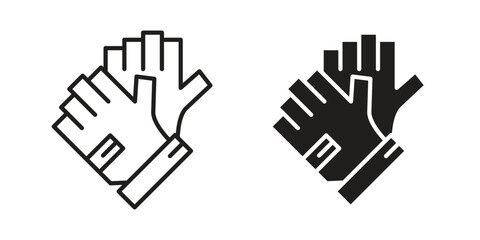 Obraz premium Fitness Gloves icon pack on white background. logotype graphic design
