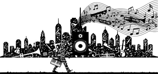 Obraz premium vector illustration of a city