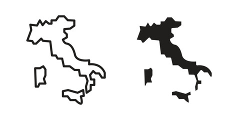 Italy map icon pack on white background. logotype graphic design © Warpiya