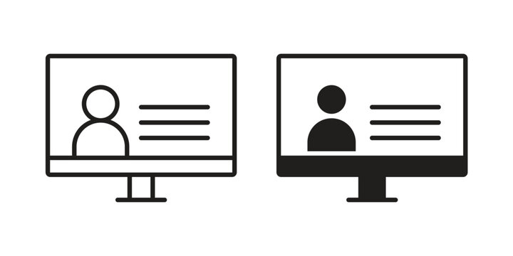 Online course icon pack on white background. logotype graphic design