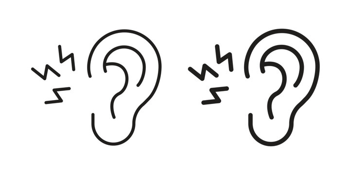 Otitis icon pack on white background. logotype graphic design